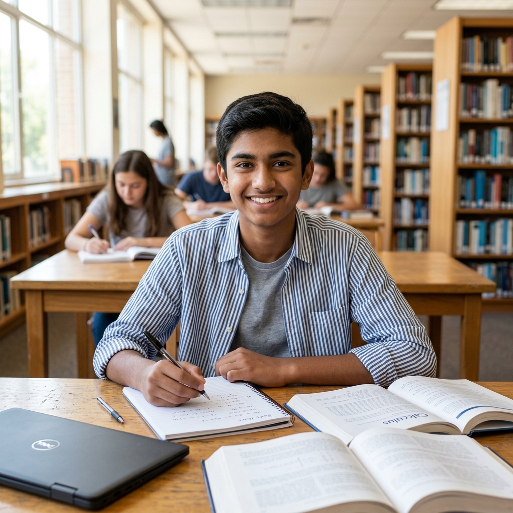 Indian Student Studying